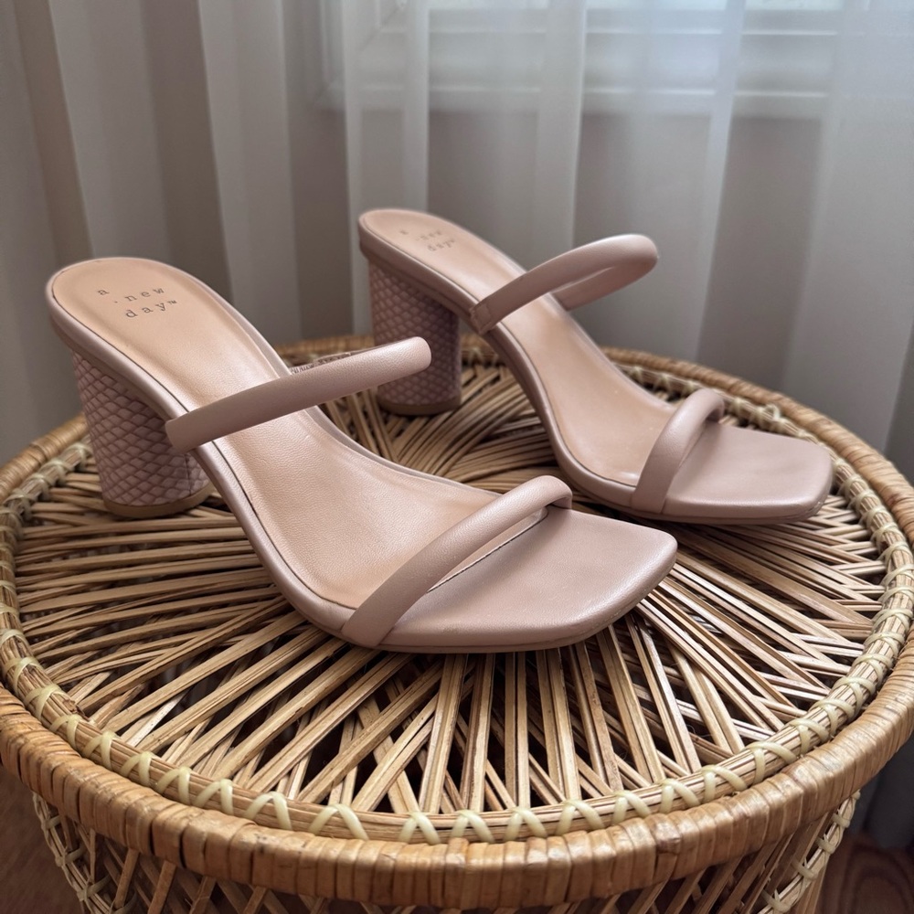 A New Day Nude Heeled Sandals Size 6